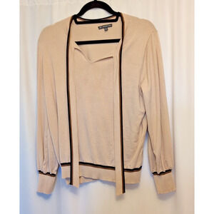 Adrianna Pappell XL Tan front tie lightweight sweater top 75% viscose